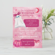 Invitation D'Anniversaire Rose D'Halloween Pour Un