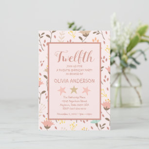 Invitation d'anniversaire rose moderne