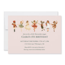 Invitation d'anniversaire rose poudré pour le ball