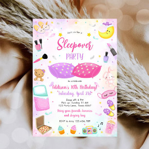 Invitation d'anniversaire rose pour fille de soiré