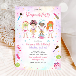 Invitation d'anniversaire rose pour fille de soiré