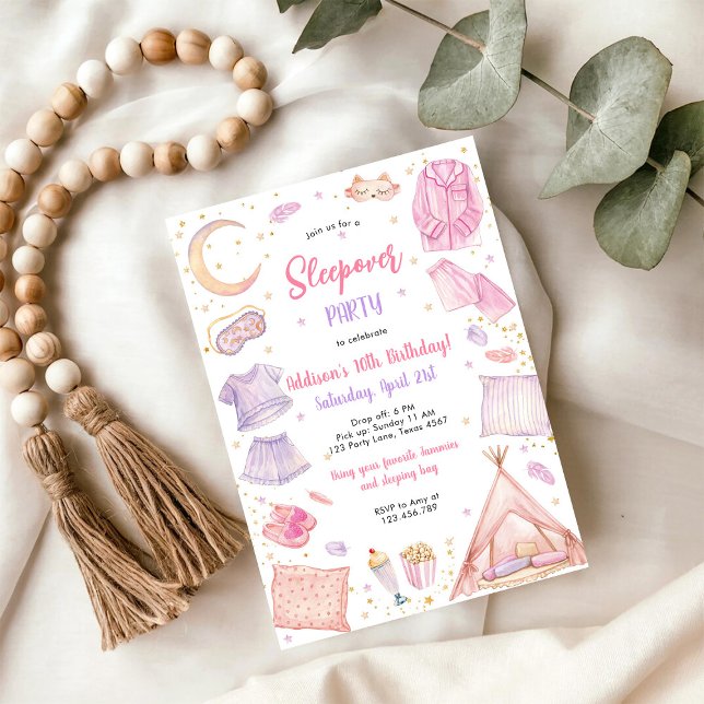 Invitation d'anniversaire rose pour fille pour soi (Créateur téléchargé)