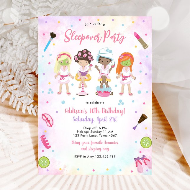 Invitation d'anniversaire rose pour fille pour soi (Créateur téléchargé)