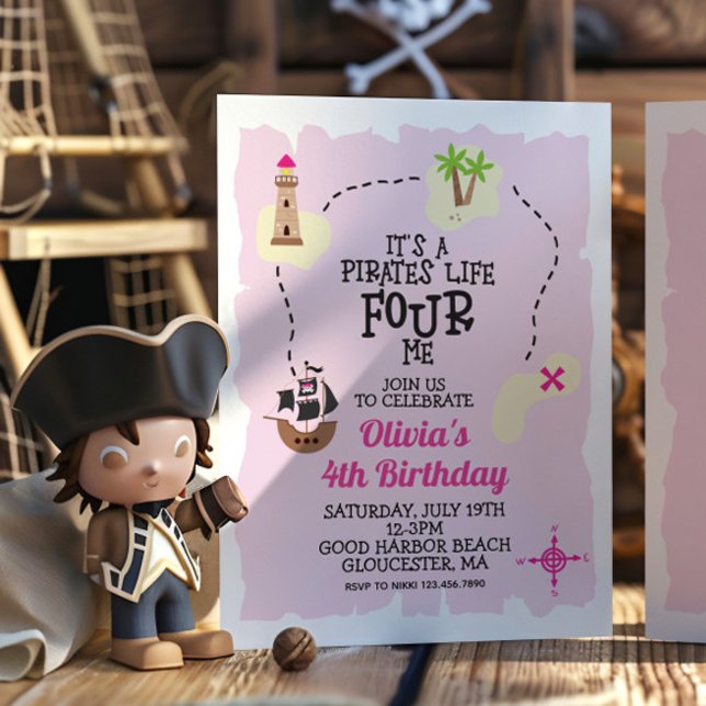 Invitation d'anniversaire rose pour une vie de pir (Créateur téléchargé)