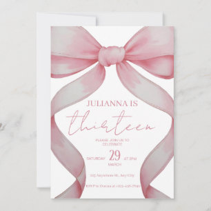 Invitation d'anniversaire Rose Ruban, invitation a