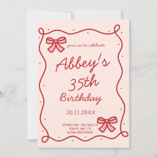 Invitation d'anniversaire ruban fantaisiste