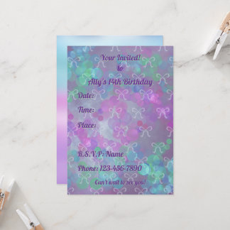 Invitation d'anniversaire - Rubans