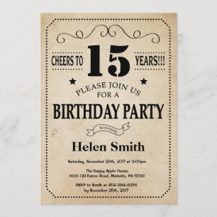 Invitation d'anniversaire Rustic Vintage Retro
