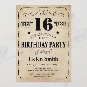 Invitation d'anniversaire Rustic Vintage Retro