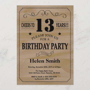 Invitation d'anniversaire Rustic Wood