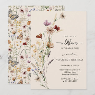Invitation d'anniversaire Rustique Boho à Fleurs S
