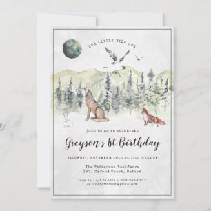 Invitation d'anniversaire rustique de forêt boisée