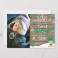 Invitation d'anniversaire rustique hiver Onederlan