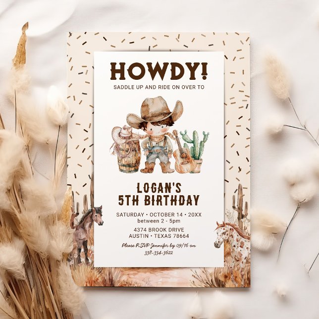 Invitation d'anniversaire rustique pour enfants de (Créateur téléchargé)