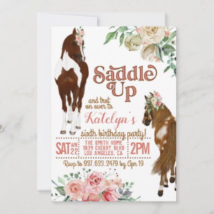 Invitation d'anniversaire Saddle-Up Horse