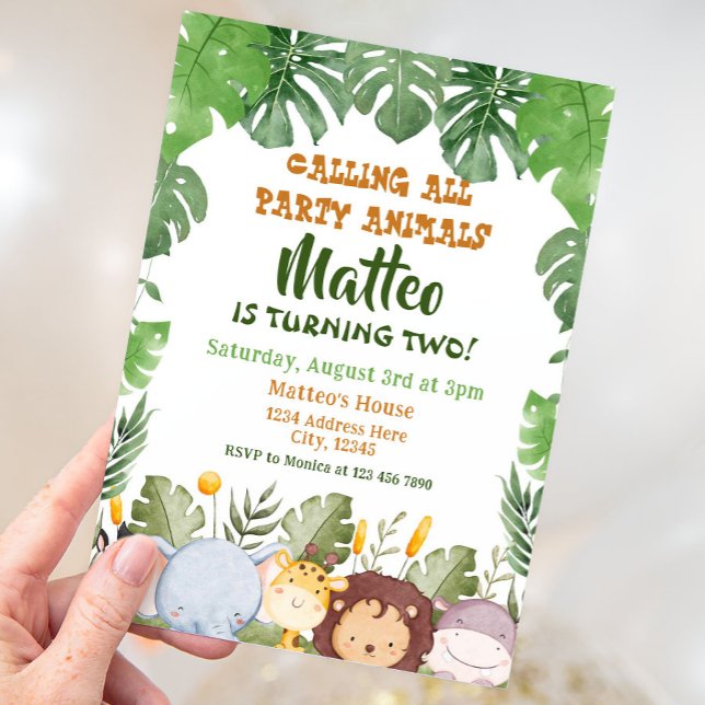 Invitation d'anniversaire Safari (Créateur téléchargé)