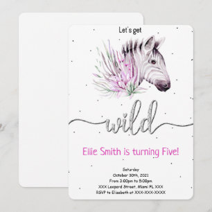 Invitation d'anniversaire Safari Animalier