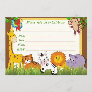 Invitation d'anniversaire Safari, invitation jungl