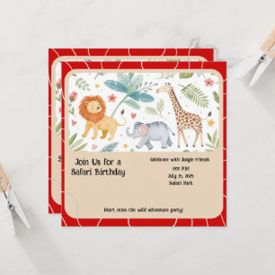 Invitation d'anniversaire Safari Jungle
