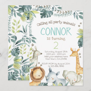Invitation d'anniversaire Safari Jungle