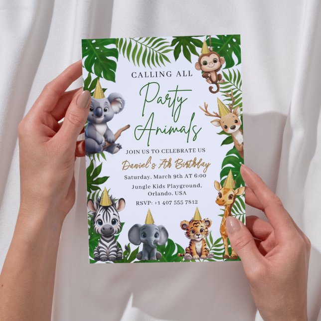 Invitation d'anniversaire Safari Jungle pour enfan (Créateur téléchargé)