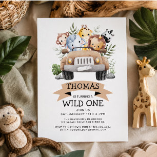 Invitation d'anniversaire Safari Tropical Jungle W