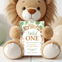 Invitation d'anniversaire Safari Wild One