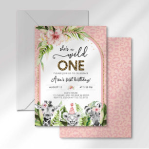 Invitation d'anniversaire Safari Wild One