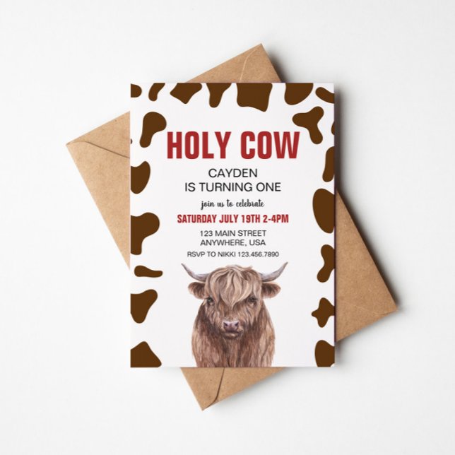 Invitation d'anniversaire Sainte Vache Une Carreau (Créateur téléchargé)