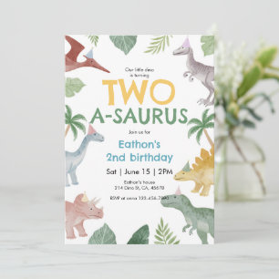 Invitation d'anniversaire Saurus Dinosaur