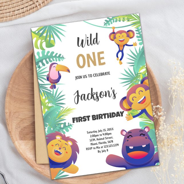 Invitation d'anniversaire sauvage (Wild One Birthday Invitations)