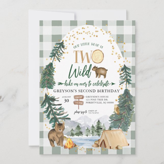 Invitation d'anniversaire sauvage pour notre petit (Devant)