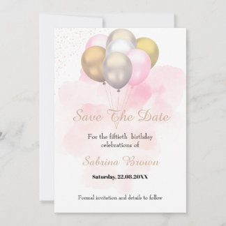Invitation d'anniversaire "Sauvez la date"