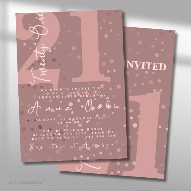 Invitation d'anniversaire scintillante et glamour  (Créateur téléchargé)
