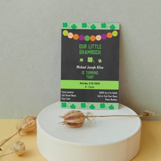 Invitation d'anniversaire shamrock (Créateur téléchargé)