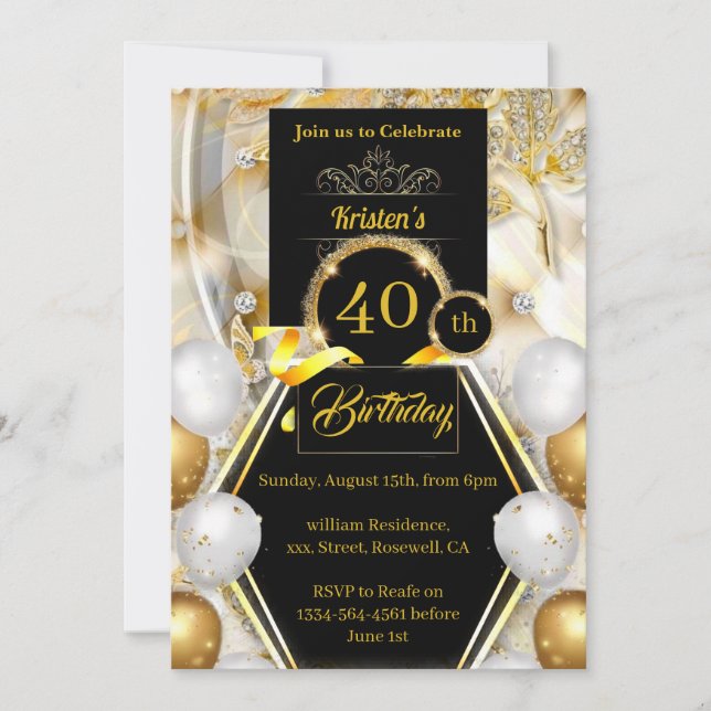 Invitation d'anniversaire simple (Devant)