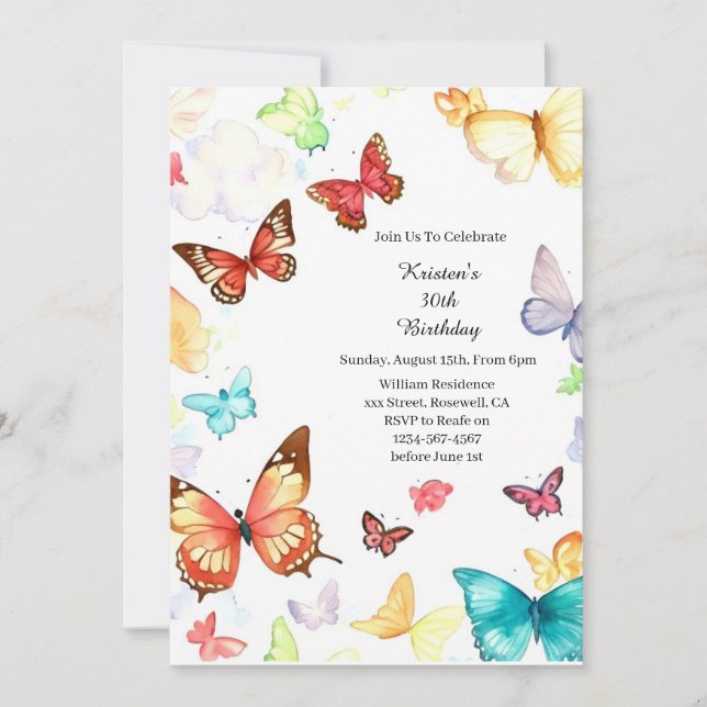 Invitation d'anniversaire simple (Devant)