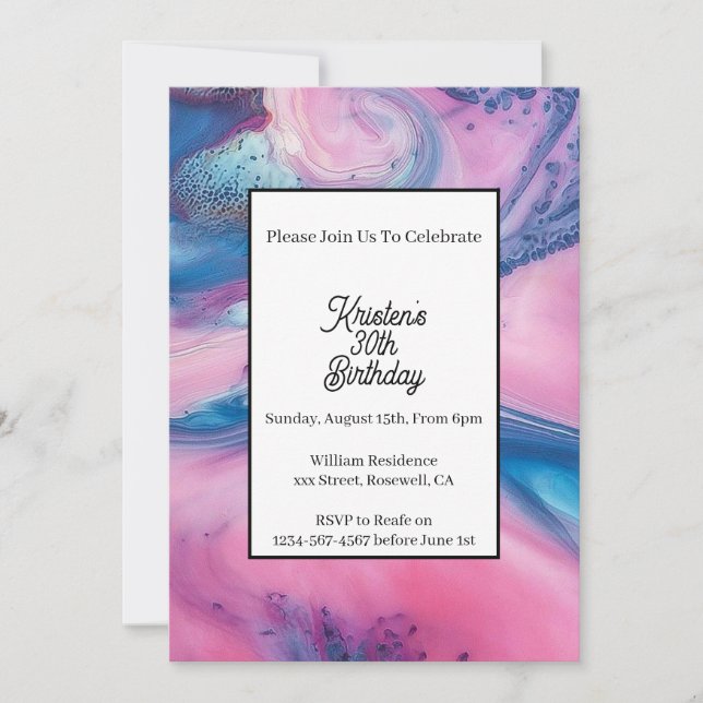 Invitation d'anniversaire simple (Devant)