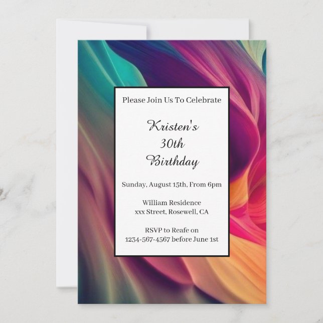 Invitation d'anniversaire simple (Devant)
