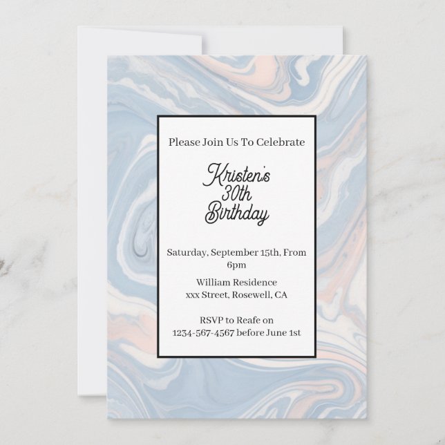 Invitation d'anniversaire simple (Devant)