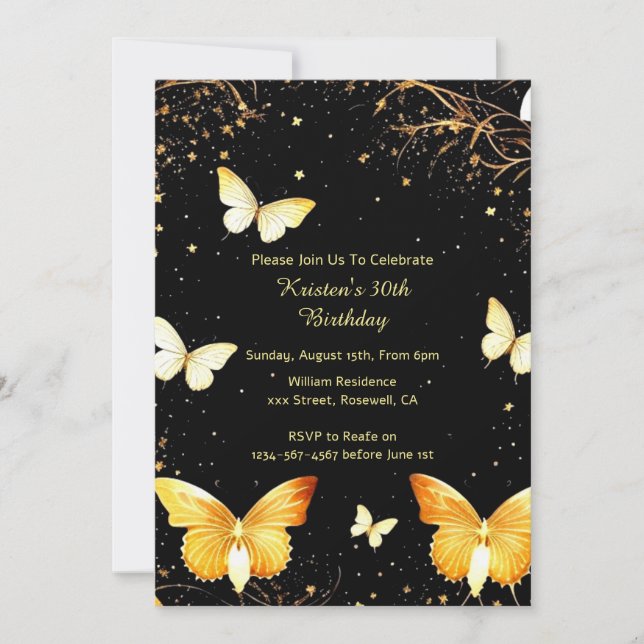 Invitation d'anniversaire simple (Devant)