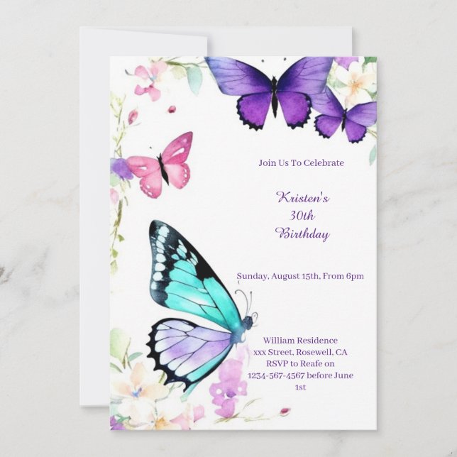 Invitation d'anniversaire simple (Devant)