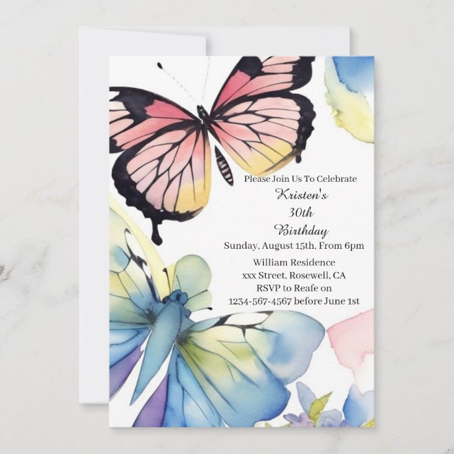 Invitation d'anniversaire simple (Devant)
