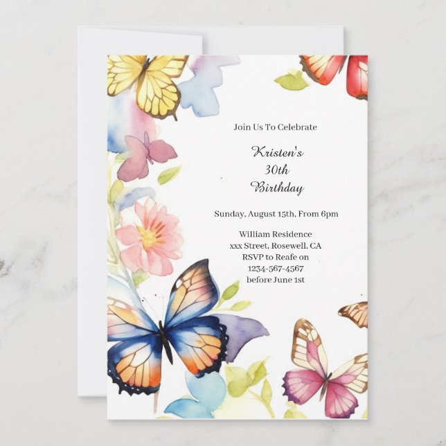 Invitation d'anniversaire simple (Devant)