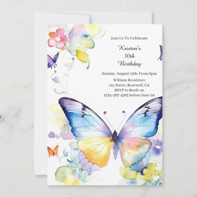 Invitation d'anniversaire simple (Devant)