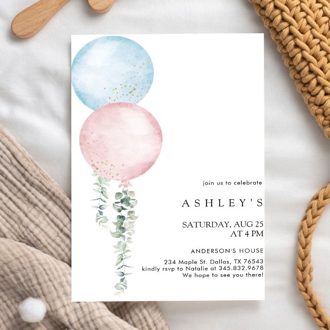 Invitation d'anniversaire simple minimaliste avec  (Créateur téléchargé)