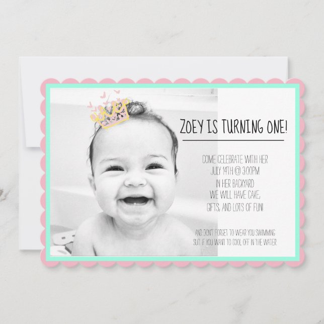 invitation d'anniversaire simple pour fille garçon (Devant)