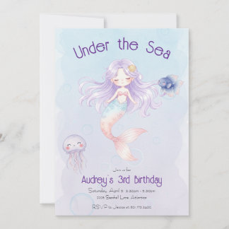 Invitation d'anniversaire sirène