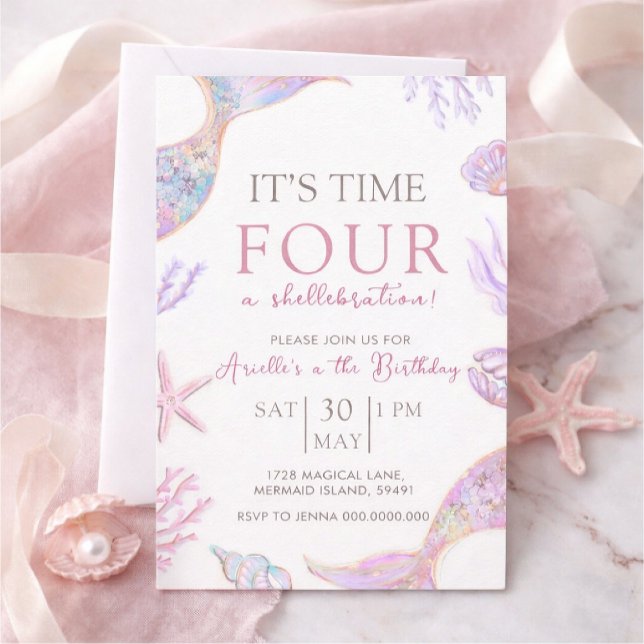 Invitation d'anniversaire sirène (Créateur téléchargé)