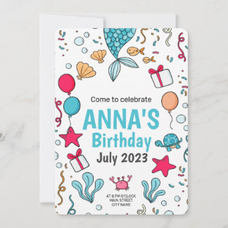 Invitation d'anniversaire sirène, Anniversaire sou
